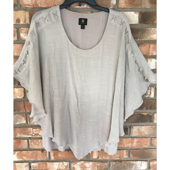 JM Collection Women’s Tan Overlay Top XXL - Picture 5 of 6